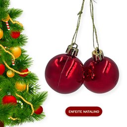 Kit 6 Bolinhas 4cm Enfeitar Decorar Pendurar Árvore Natal - 4