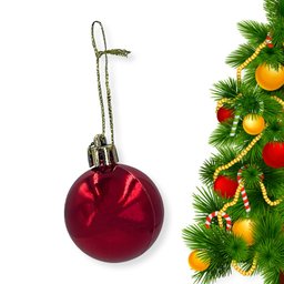 Kit 6 Bolinhas 4cm Enfeitar Decorar Pendurar Árvore Natal - 6