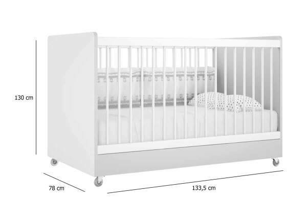 Quarto de Bebê Completo Floc 3 Portas Castanho com Branco Acetinado - Móveisaqui - 3