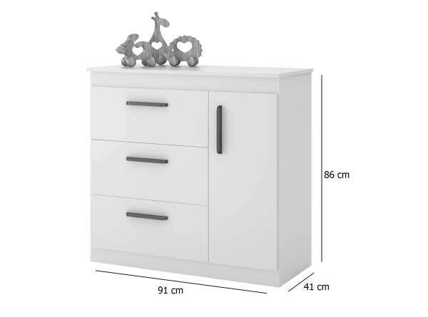 Quarto de Bebê Completo Floc 3 Portas Castanho com Branco Acetinado - Móveisaqui - 5