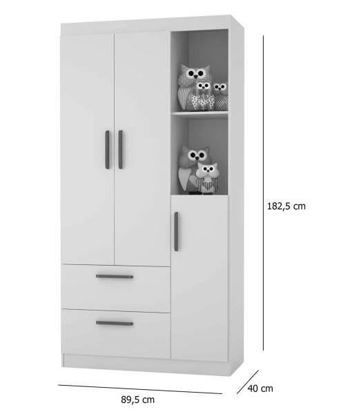 Quarto de Bebê Completo Floc 3 Portas Castanho com Branco Acetinado - Móveisaqui - 7