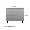 Ver imagem 2 de Cômoda 4 Gavetas 1 Porta 112x91x47 Sal Rosa - Mdf Arauco