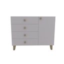 Ver imagem 1 de Cômoda 4 Gavetas 1 Porta 112x91x47 Sal Rosa - Mdf Arauco