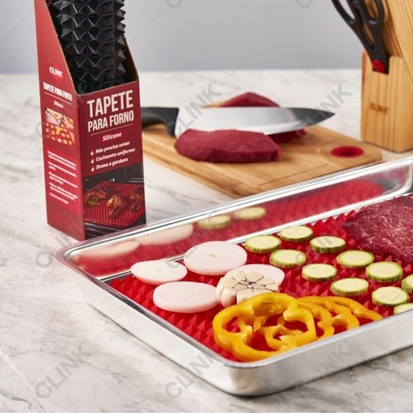 Tapete de Silicone Culinário para forno 40x28cm - vermelho - 2