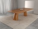 Ver imagem 2 de Sala de Jantar Santorini 220cm com 8 Cadeiras Madeira Maciça Ravena Cinamomo Linho Cinza