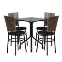 Ver imagem 1 de Conjunto Mesa Quadrada 68x68cm Preta com 4 Cadeiras Cappuccino