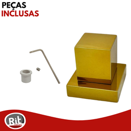 2 Acabamento Registro Chuveiro Banheiro Dourado Brilhante:dourado - 4