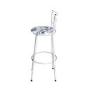 Ver imagem 5 de Jogo 4 Banqueta Alta Para Cozinha Epoxi Branca Estofado Floral Floral