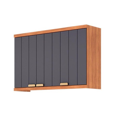 Armário Aéreo Cozinha Elena 3 Portas 120cm Titanium MGM