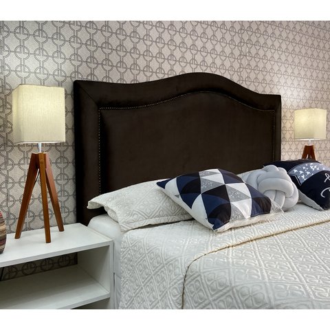 Cabeceira Cama Solteiro Sevilha Provençal Diamond Suede Marrom 120 Rbl
