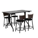 Ver imagem 1 de Conjunto Mesa Retangular 70x120cm Preta com 4 Banquetas Cappuccino