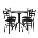 Ver imagem 1 de Conjunto Mesa Quadrada 68x68cm Preta com 4 Cadeiras Epoxi