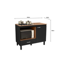 Ver imagem 2 de Balcão Cooktop Blane 105cm com 1 Porta e 1 Gaveta Preto Freijo