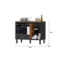 Ver imagem 3 de Balcão Cooktop Blane 105cm com 1 Porta e 1 Gaveta Preto Freijo