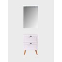 Ver imagem 1 de Gabinete para Banheiro com Tampo e Espelheira 60cm Retro Mdf Branco Milano - On Móveis
