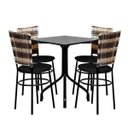 Ver imagem 1 de Conjunto Mesa Quadrada 68x68cm Preta 4 Cadeiras Cappuccino Premium