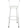 Banqueta Alta Para Cozinha Branca Epoxi Assento Branco - 3
