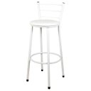 Ver imagem 1 de Banqueta Alta Para Cozinha Branca Epoxi Assento Branco