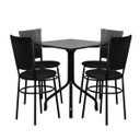 Ver imagem 1 de Conjunto Mesa Quadrada 68x68cm Preta com 4 Cadeiras Pretas