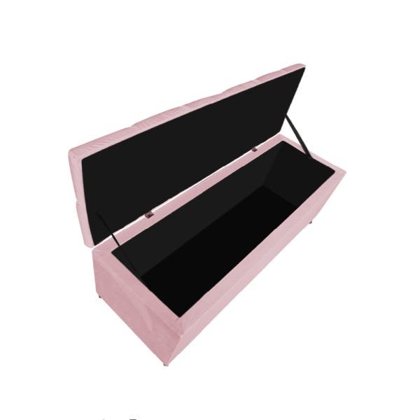Kit Cabeceira e Calçadeira Liverpool 160 cm Queen Size Corano Rosa Bebê - Doce Sonho Móveis - 6