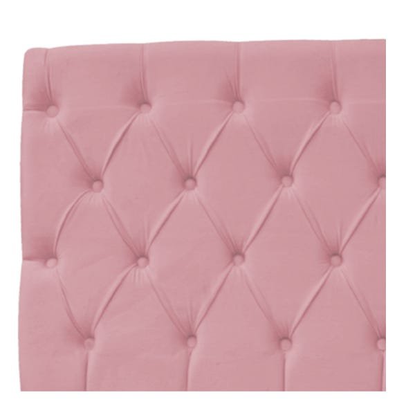 Cabeceira Estofada Liverpool 140 cm Casal Suede Rosa Bebê - Doce Sonho Móveis - 4
