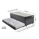 Ver imagem 2 de Bicama Box Baú Solteiro com Colchão Adapto Molas Ensacadas Ecoflex Linho Cinza 88x188