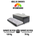 Ver imagem 7 de Bicama Box Baú Solteiro com Colchão Adapto Molas Ensacadas Ecoflex Linho Cinza 88x188