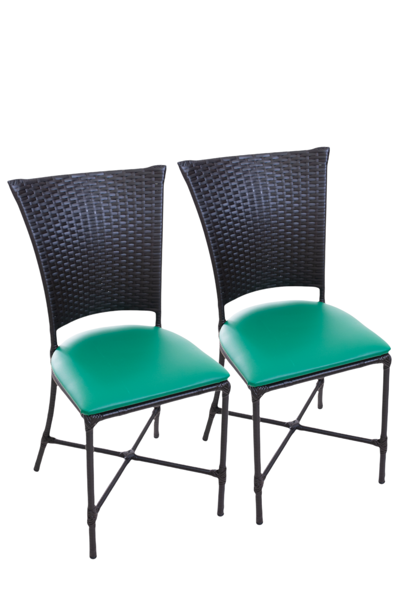 Cadeiras Estofadas Mesa Jantar de Fibra Sintetica:verde - 2