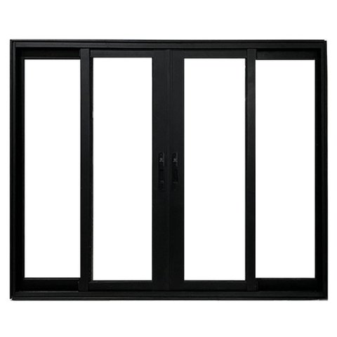 Janela Vitro 4 Folhas Alumínio Preto Linha 25:120 x 150