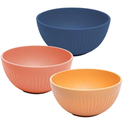 Saladeira 21cm Avulsa Bambu Plástico Stripes Lyor Sortido Grande Colorida Frutas Pipoca Salada