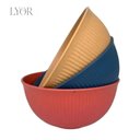 Ver imagem 5 de Saladeira 21cm Avulsa Bambu Plástico Stripes Lyor Sortido Grande Colorida Frutas Pipoca Salada