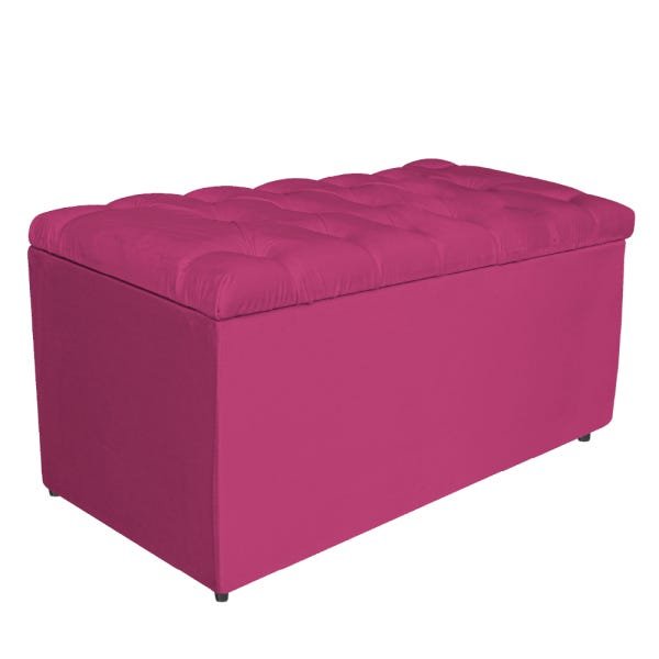 Calçadeira Estofada Liverpool 90cm Solteiro Suede Pink - 1