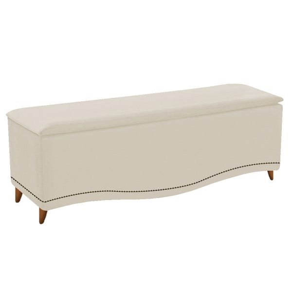 Calçadeira Estofada Yasmim 195cm King Size Corano Bege - 1