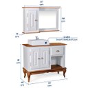 Ver imagem 6 de Gabinete para Banheiro 2 Portas com Cuba e Espelheira Dália 3058 - Off White/imbuia Glazer