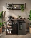 Ver imagem 1 de Aparador Adega Cervejeira Frigobar Industrial com Cantinho Café Alba Metal e MDF Cacau Grann