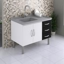 Ver imagem 2 de Pia de Cozinha Mármore Sintético 100x53cm Multimóveis CR20478 