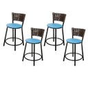Ver imagem 1 de Jogo 4 Banquetas Baixas Para Cozinha Hawai Café Assento Azul