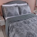Ver imagem 4 de Cobre Leito Queen Colori Dupla Face 200 Fios Estampado 3 Peças - Arabesco Grafite To Decorando