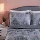 Ver imagem 3 de Cobre Leito Queen Colori Dupla Face 200 Fios Estampado 3 Peças - Arabesco Grafite To Decorando