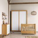 Ver imagem 2 de Dormitório Tutto 2 Portas, Cômoda, Berço Freijó/branco Soft com Capitonê, Colchão Supreme e