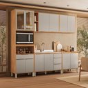 Ver imagem 1 de Cozinha Modulada Plena Pmt0004 com 12 Portas e 4 Gavetas sem Tampo Cinamon Nude Prime Tx Demóbile