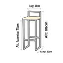 Ver imagem 4 de Jogo 3 Banquetas Madeira Bistrô Industrial Premium Imbuia