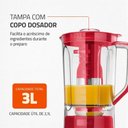 Ver imagem 5 de Liquidificador Mondial Turbo Vermelho/inox 1200w 127v - L-1200 Ri