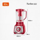 Ver mais imagens de Liquidificador Mondial Turbo Vermelho/inox 1200w 127v - L-1200 Ri