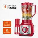 Ver imagem 2 de Liquidificador Mondial Turbo Vermelho/inox 1200w 127v - L-1200 Ri