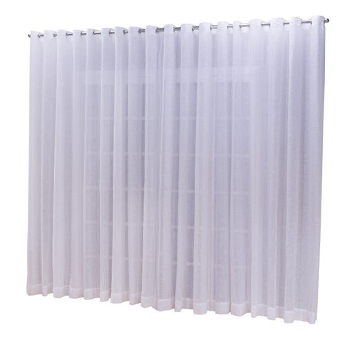 Cortina Linho Tecido 2,80x2,30 para Varão Simples Cor:branco