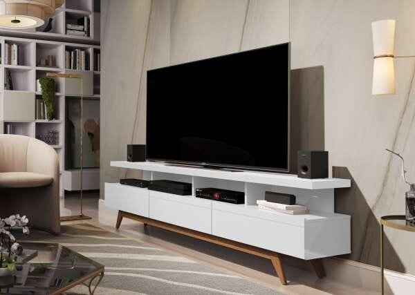 Rack Germai Vivare Wood 180cm Branco TV 72 Polegadas:Branco - 2