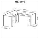 Ver imagem 4 de Mesa para Escritório Angular Me4116 Amêndoa Tecnomobili