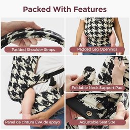 Momcozy Canguru Ergonômico Leve P/ Bebês 7-20kg Conforto & Suporte Lombar Cinza - 5