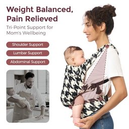 Momcozy Canguru Ergonômico Leve P/ Bebês 7-20kg Conforto & Suporte Lombar Cinza - 3